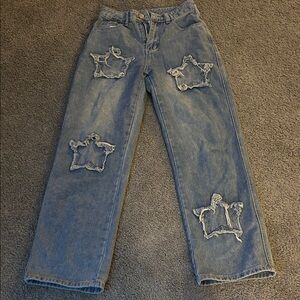 Distressed Blue Jeans